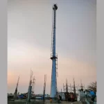 Industrial smoke stack releasing boiler exhaust gases