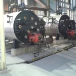 Oil fired steam boiler used in a rice mill parboiling unit