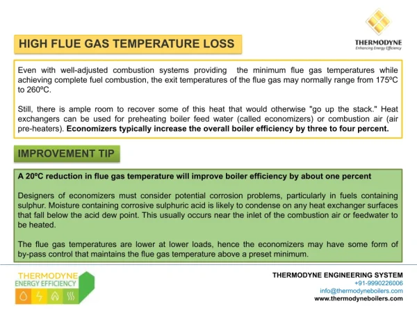 Flue gas temperature loss affecting boiler performance