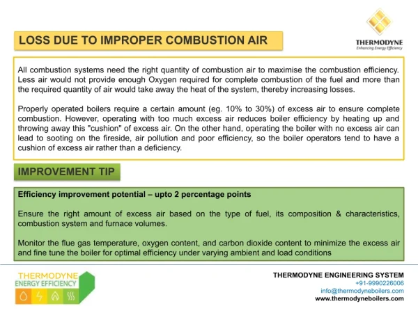 Loss due to improper combustion air in Thermodyne boilers