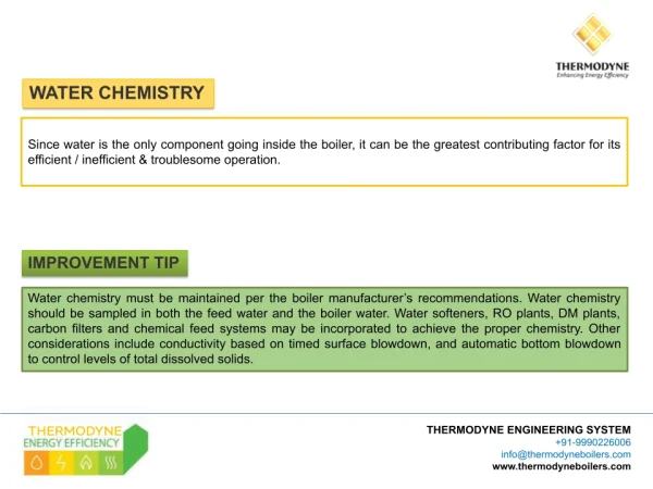 Importance of water chemistry in Thermodyne boiler operation