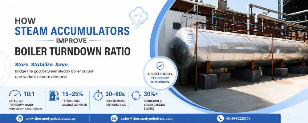 How Steam Accumulators Improve Boiler Turndown Ratio