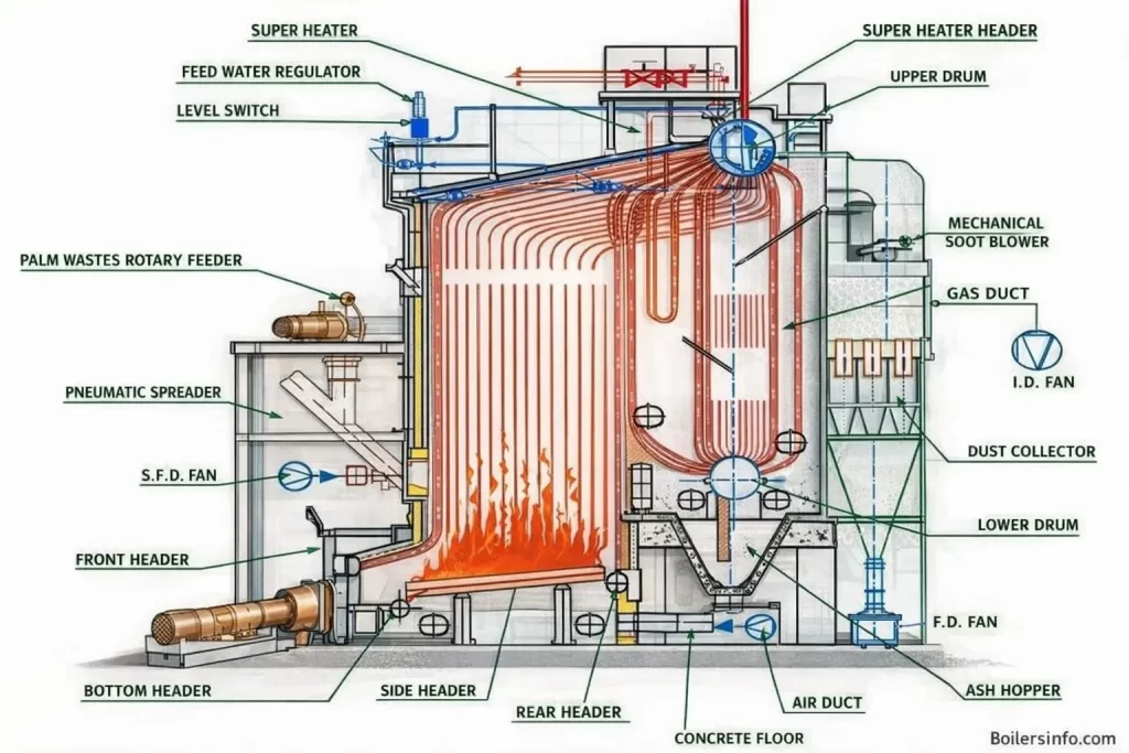 Water Tube Boiler Working Diagram – High Pressure Steam Boiler Process
