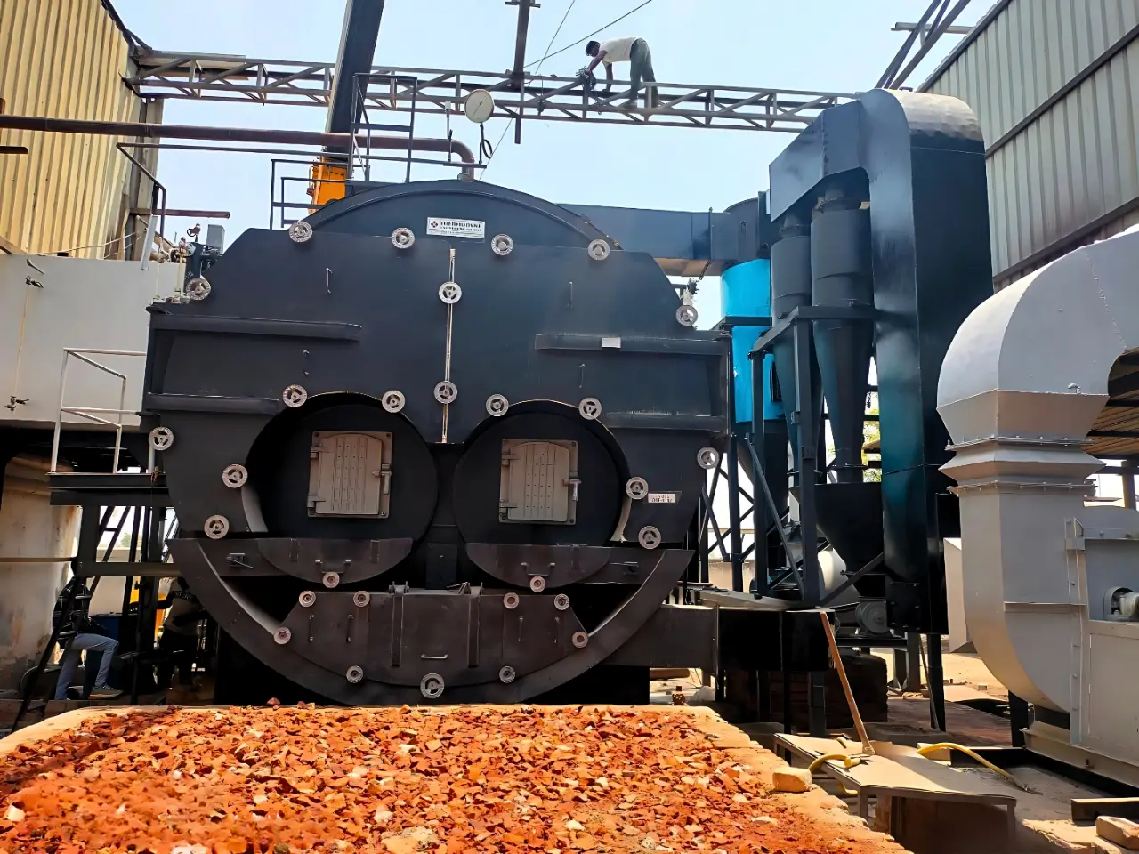 Intech packaged boiler smoke tube design for solid fuel fired industrial steam generation up to 6000 kg per hour