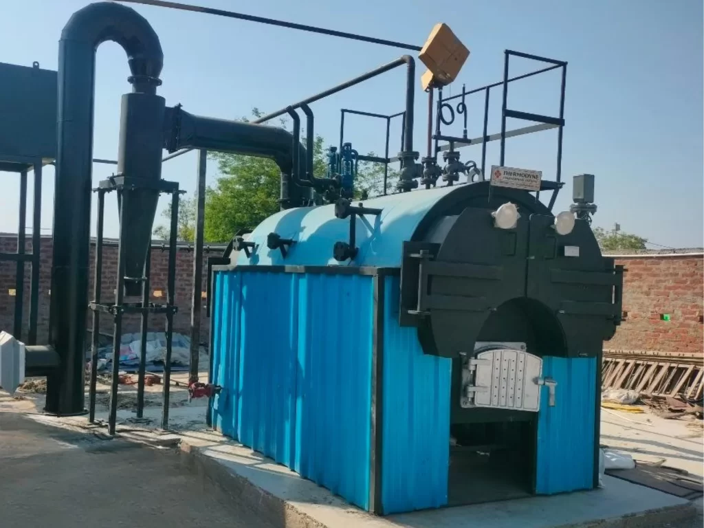 Small Industrial Boiler with three-pass smoke tube design for compact and efficient steam generation