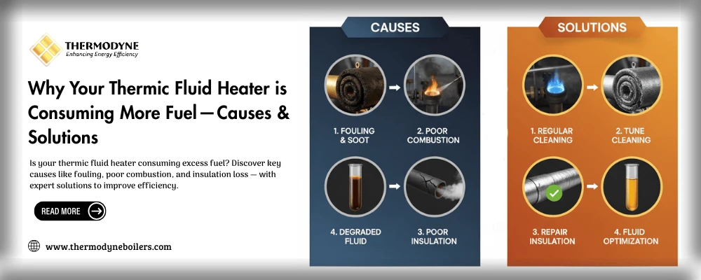 Thermic fluid heater efficiency improvement and fuel saving solutions in industrial heating systems