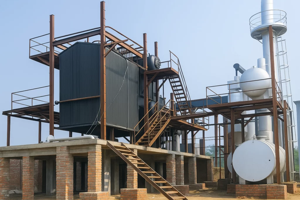 Paddy boiler used in rice mill for efficient steam generation during parboiling and rice processing operations