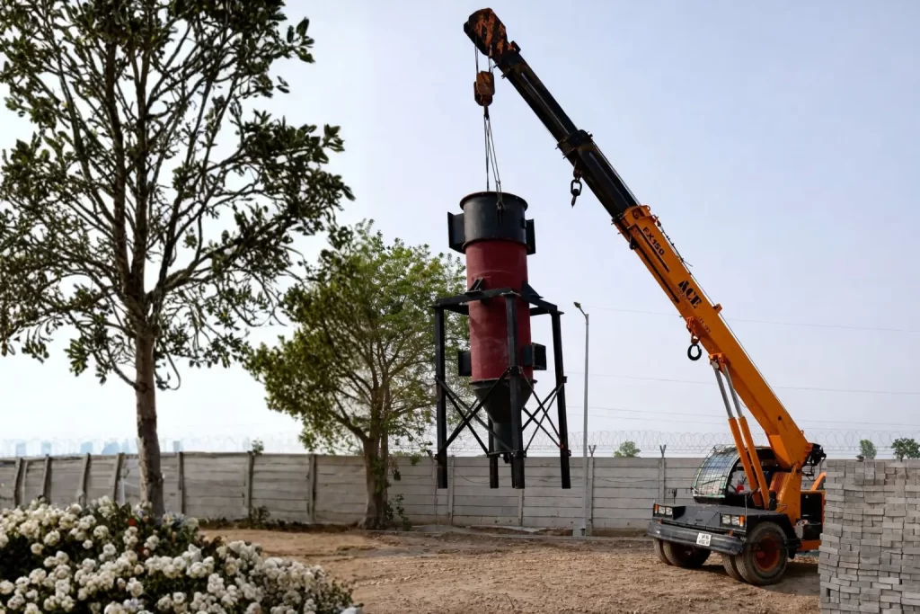 Industrial Air Preheater installed in a steam boiler system for recovering waste heat and improving boiler efficiency in industrial applications.