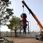 Industrial Air Preheater installation using crane for boiler waste heat recovery system