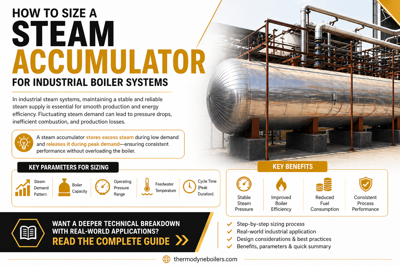 Steam Accumulator for Industrial Boiler Systems