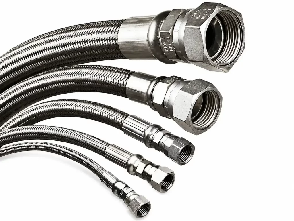 Industrial boiler hose pipe for high-pressure water and steam transfer in a steam boiler system