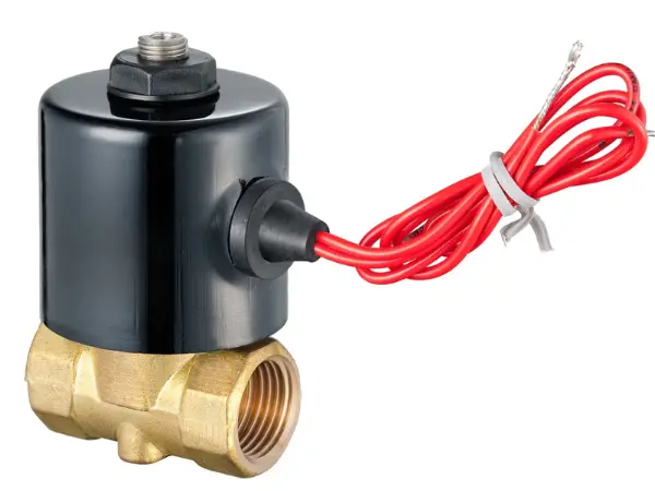 Solenoid valve installed in an industrial boiler system for automatic control of steam, water, fuel, and process fluid flow.